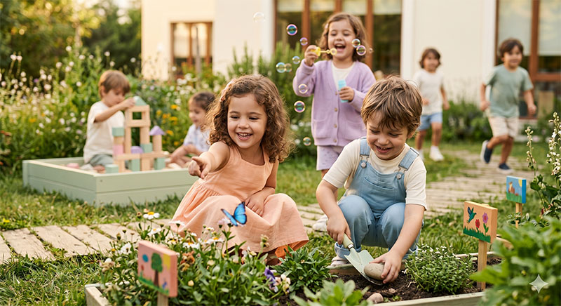 İhlas Koleji yaz okulunda bahçe ve doğa etkinlikleri — 3-6 yaş çocuklar